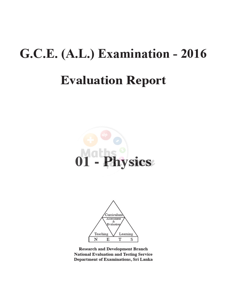 Advanced Level Physics 2016 Marking Scheme | PDF | Evaluation ...