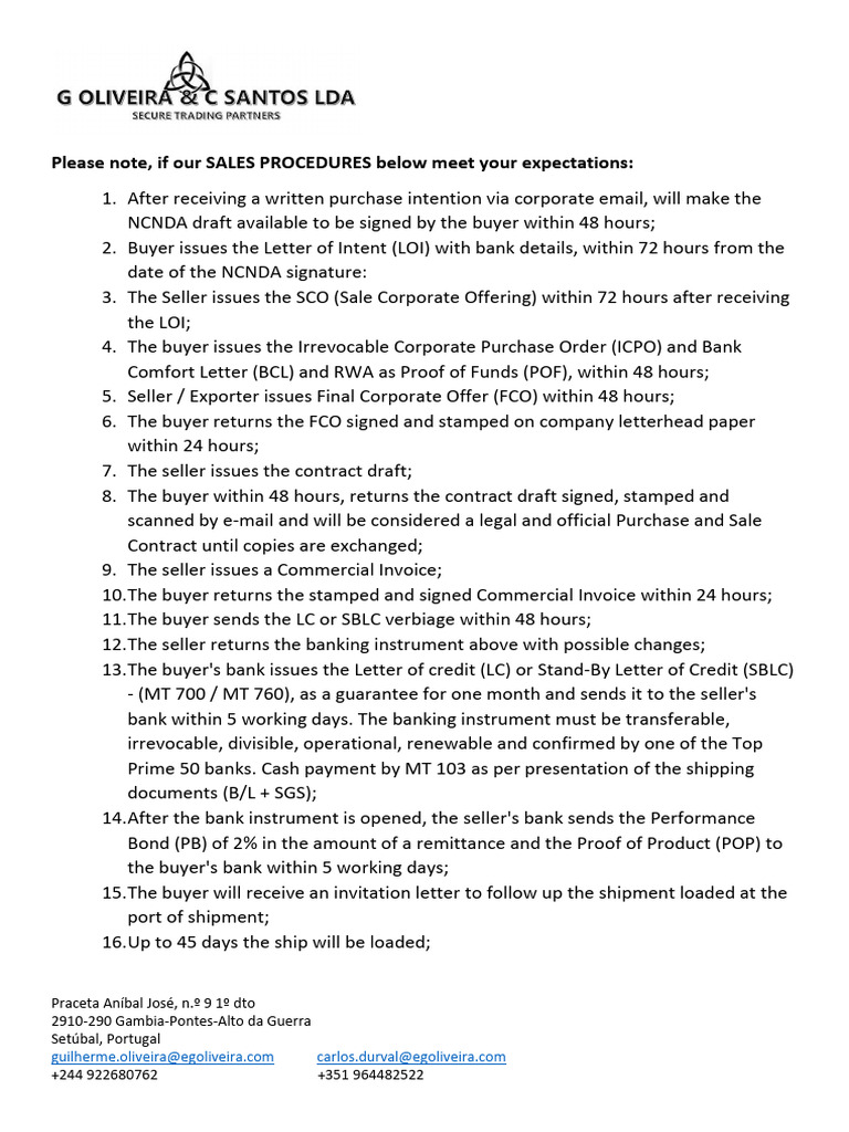 Procedures To Commodities | PDF | Letter Of Credit | Financial Services