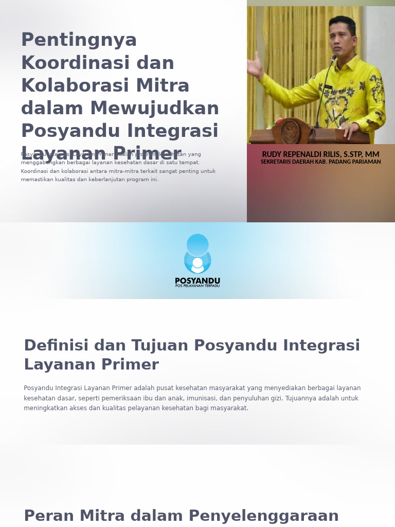 Pentingnya Koordinasi Dan Kolaborasi Mitra Dalam Mewujudkan Posyandu ...