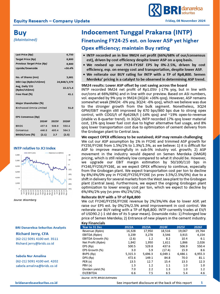 20241108-INTP | PDF | Leverage (Finance) | Free Cash Flow