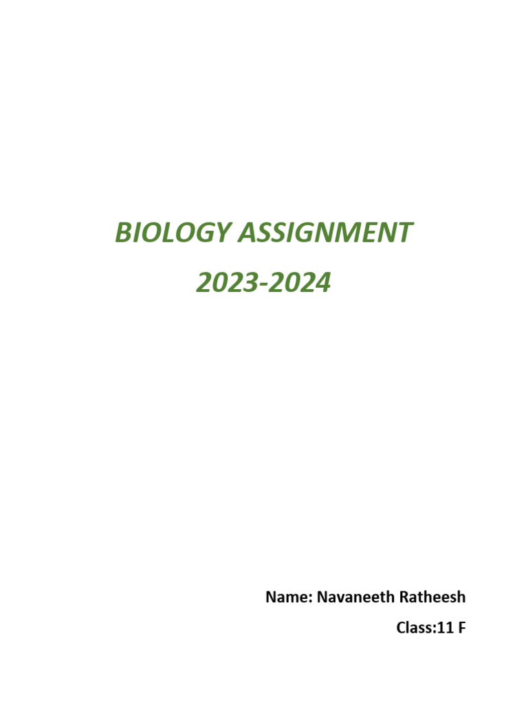 Biology Assignment Pdf