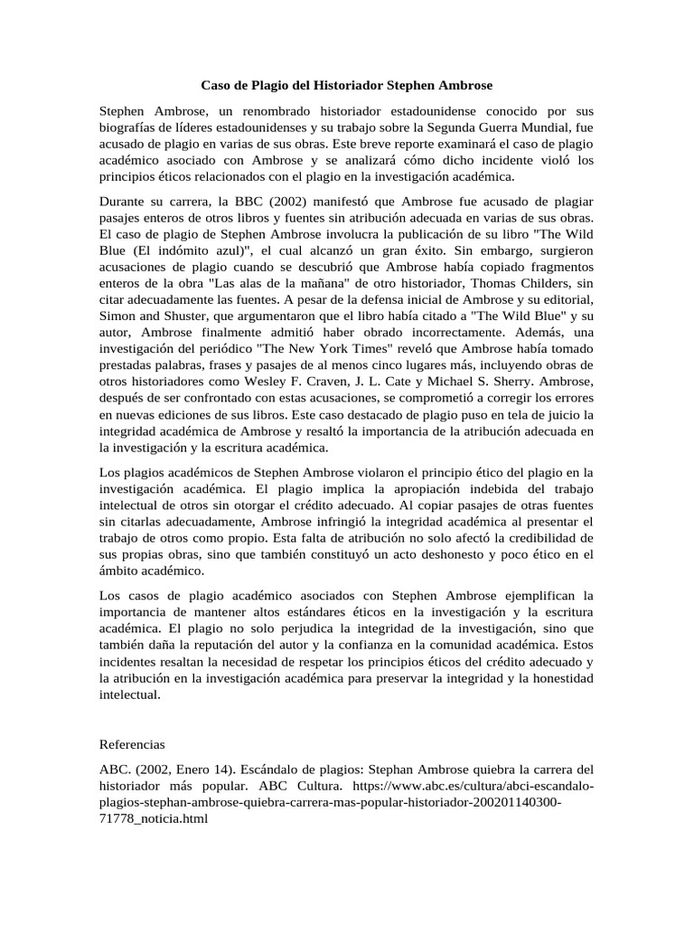 Plagio en Obras de Stephen Ambrose | PDF | Plagio