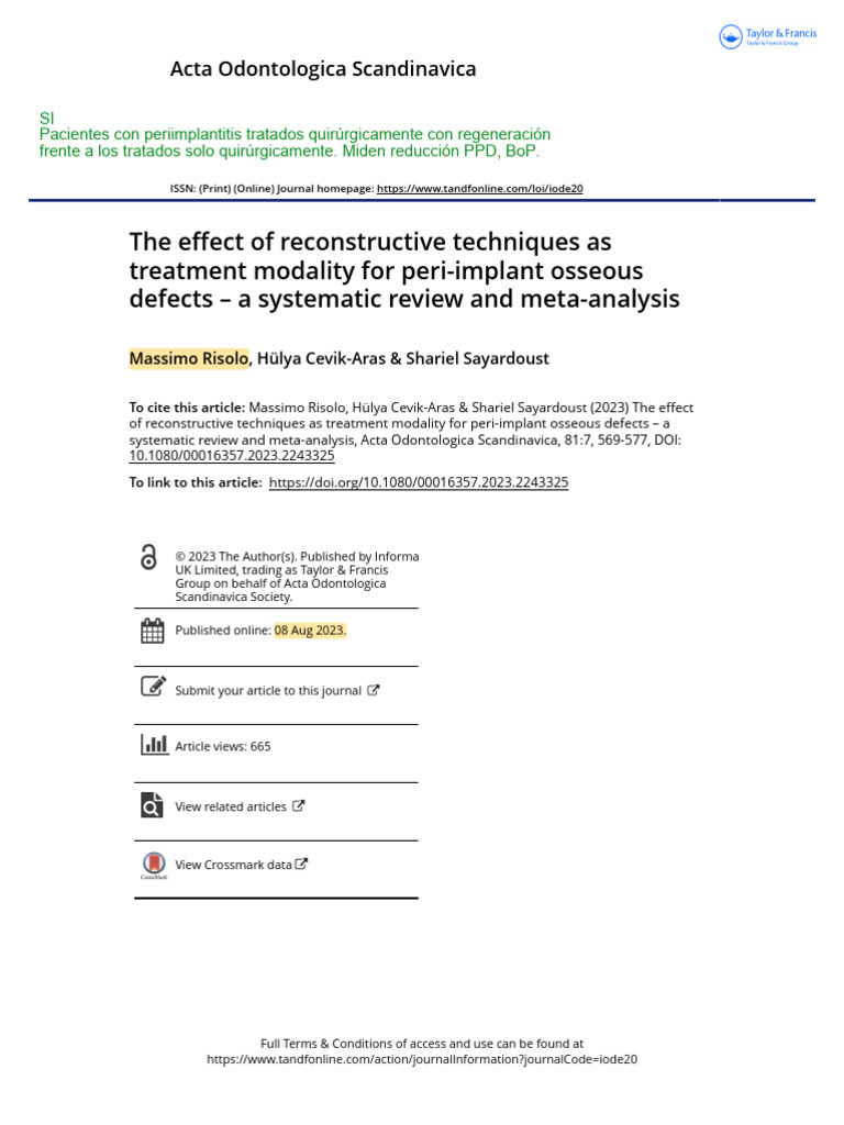 The Effect of Reconstructive Techniques As | PDF | Dental Implant ...