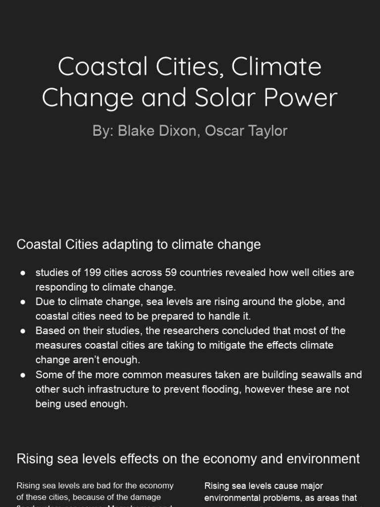 Coastal Cities, Climate Change & Solar Power | PDF | Sea | Sea Level Rise