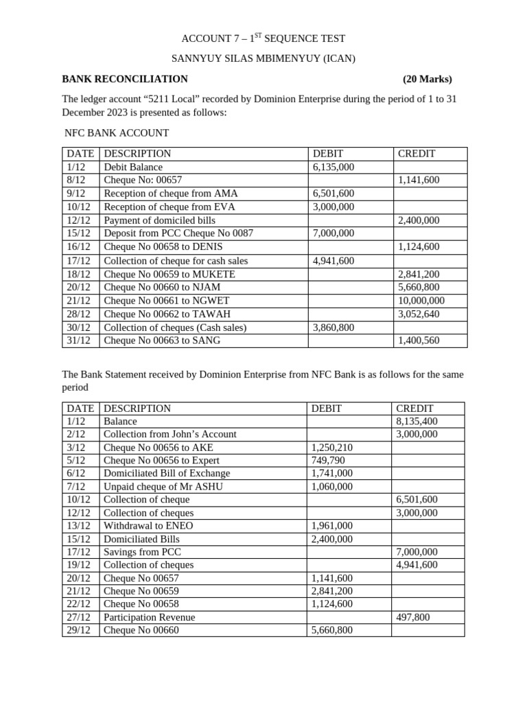 Bank Reconciliation for December 2023 | PDF | Cheque | Banks