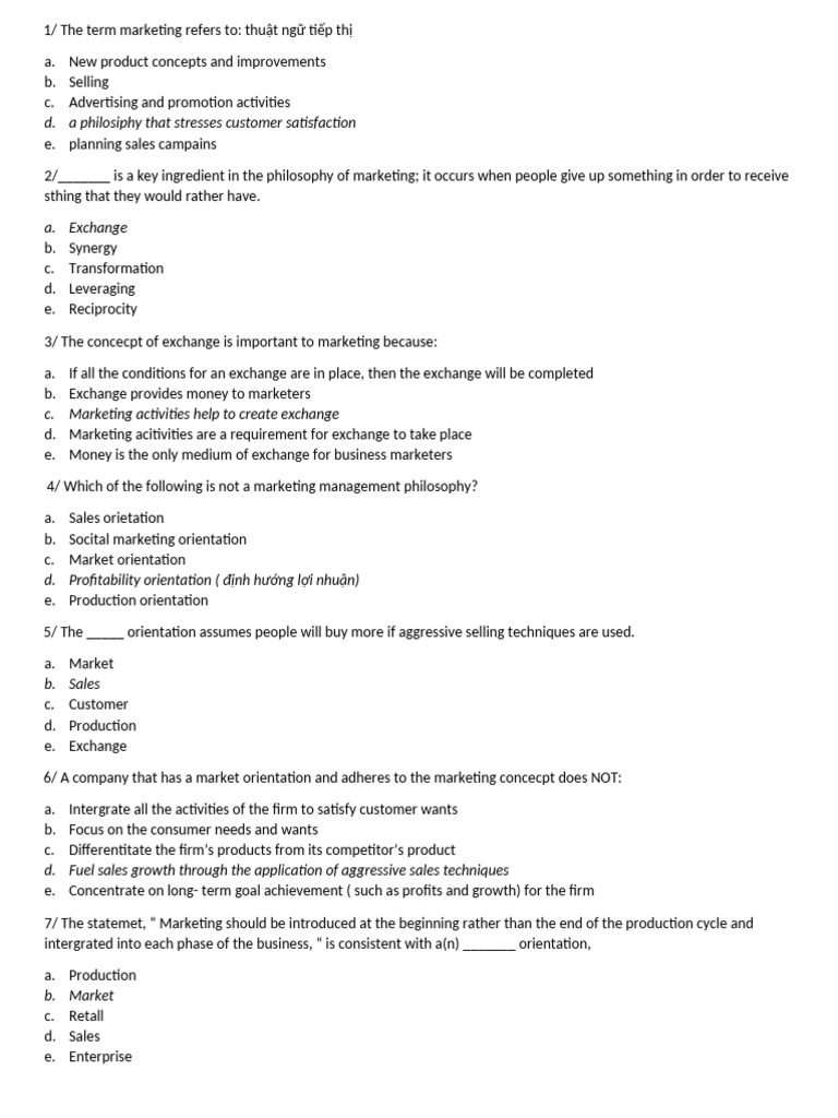 Marketing Concepts and Philosophies Explained | PDF | Business ...