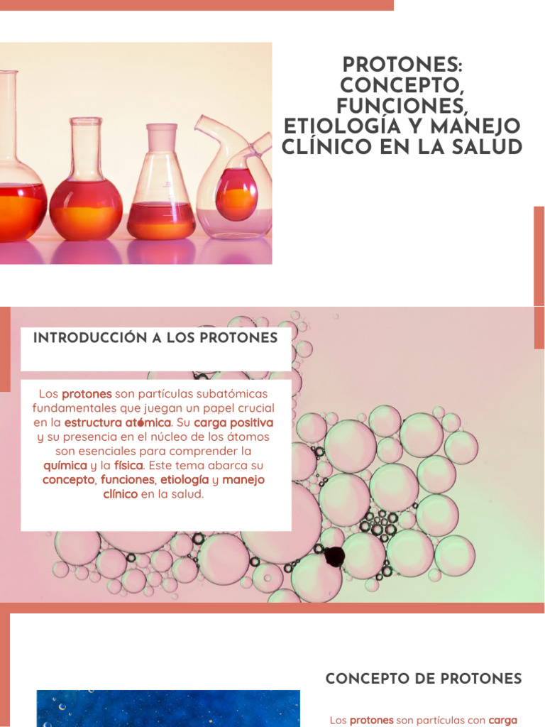 Protones: Funciones y Manejo Clínico | PDF | Química | Átomos