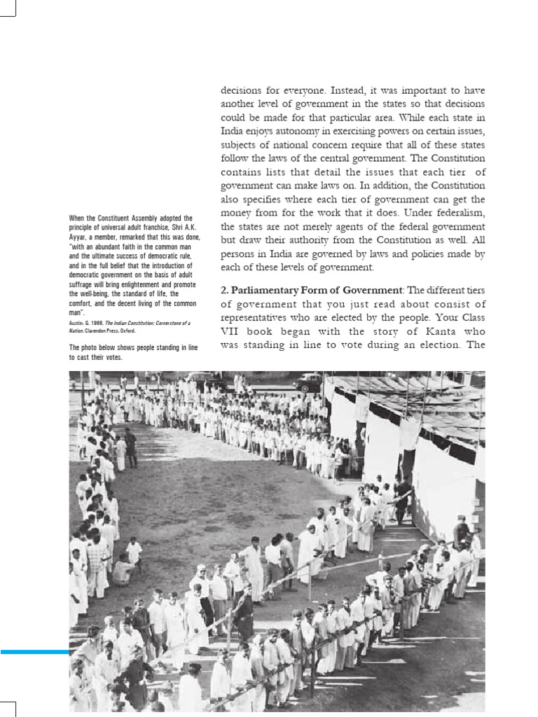 Chapter 1 The Indian Constitution | PDF | Separation Of Powers | Suffrage