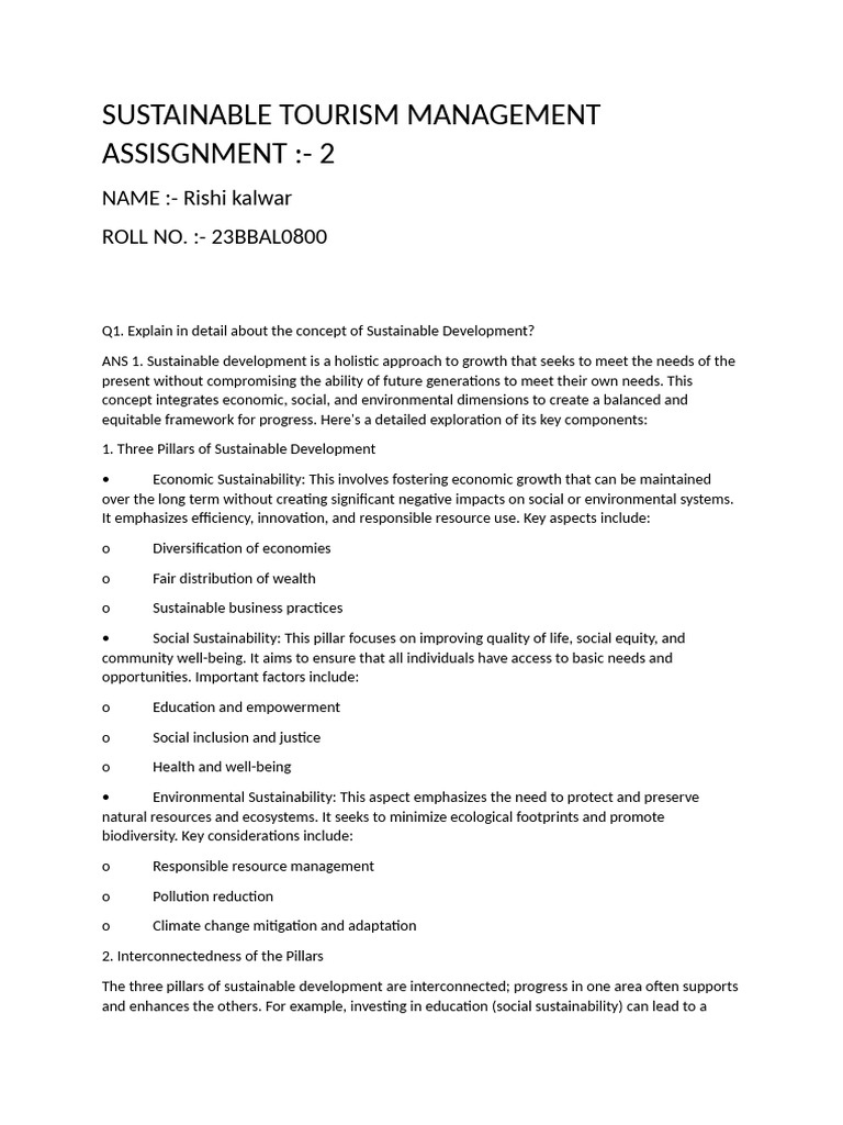Sustainable Tourism Management Overview | PDF | Sustainability ...