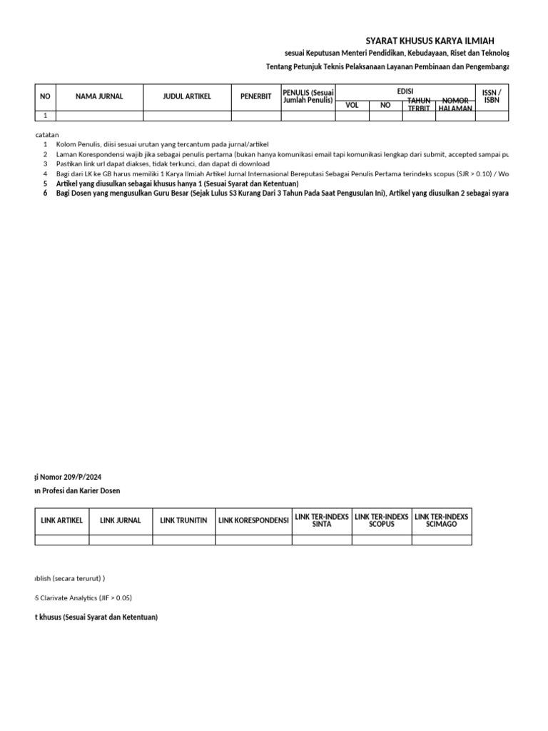 Form Syarat Khusus Dan Syarat Tambahan | PDF