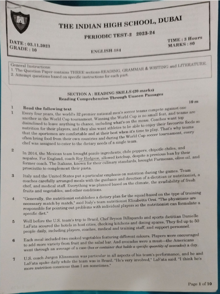 Ihs English QP Pt3 | PDF
