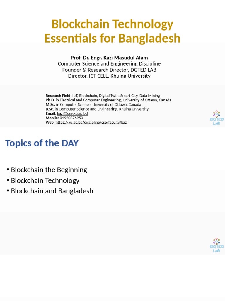 Slide 01 - Basics of Blockchain | PDF | Bitcoin | Cryptocurrency