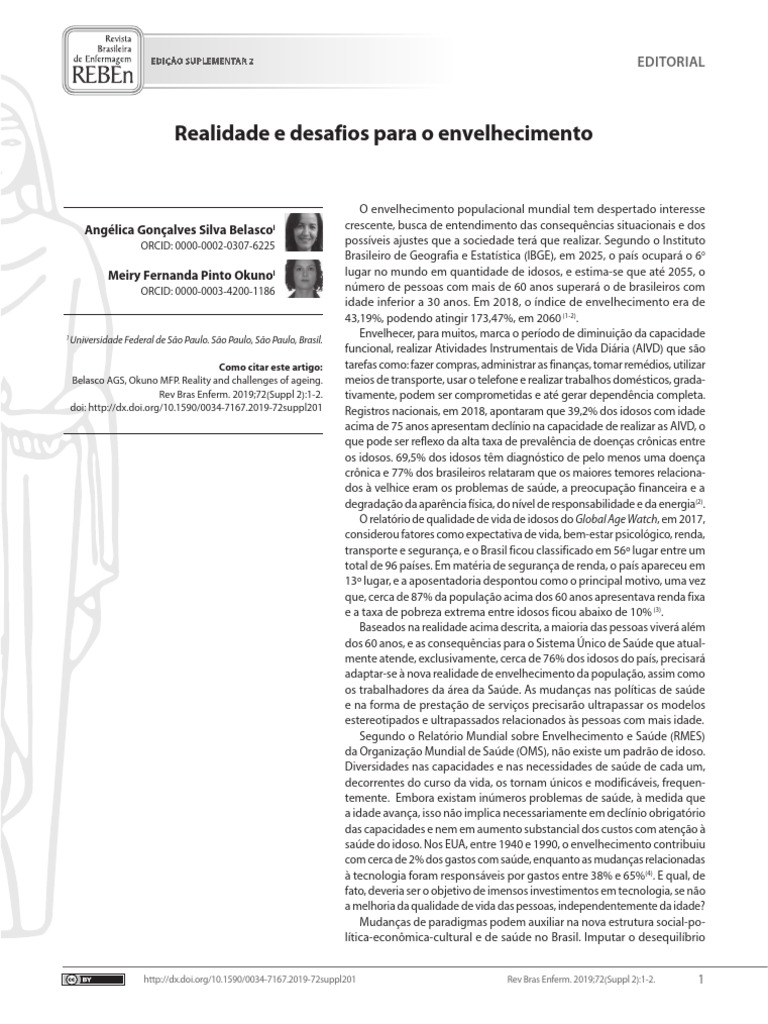 Desafios do Envelhecimento no Brasil | PDF | Terceira idade ...