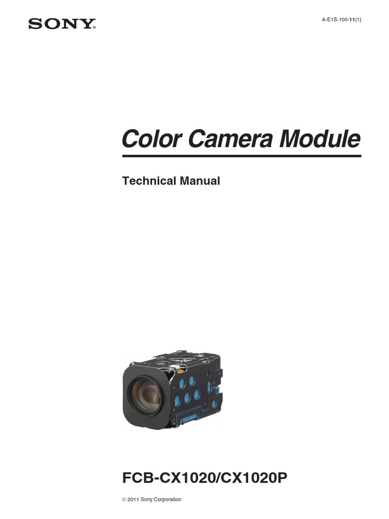 Sony FCB-CX1020 Camera Module Manual | PDF | Exposure (Photography ...
