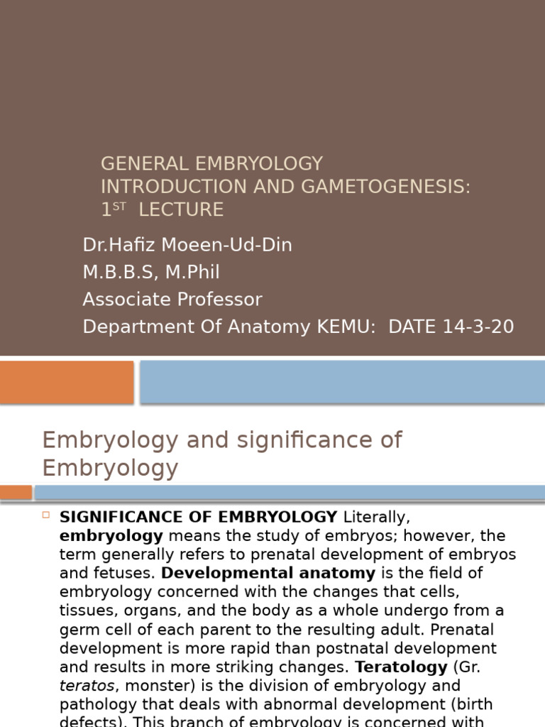 Introduction to General Embryology | PDF | Meiosis | Ploidy