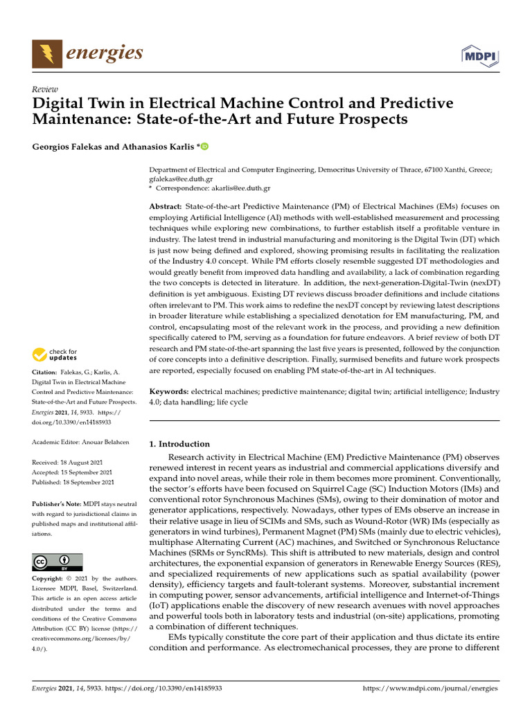 Digital Twin in Electrical Machine Control and Predictive | PDF ...