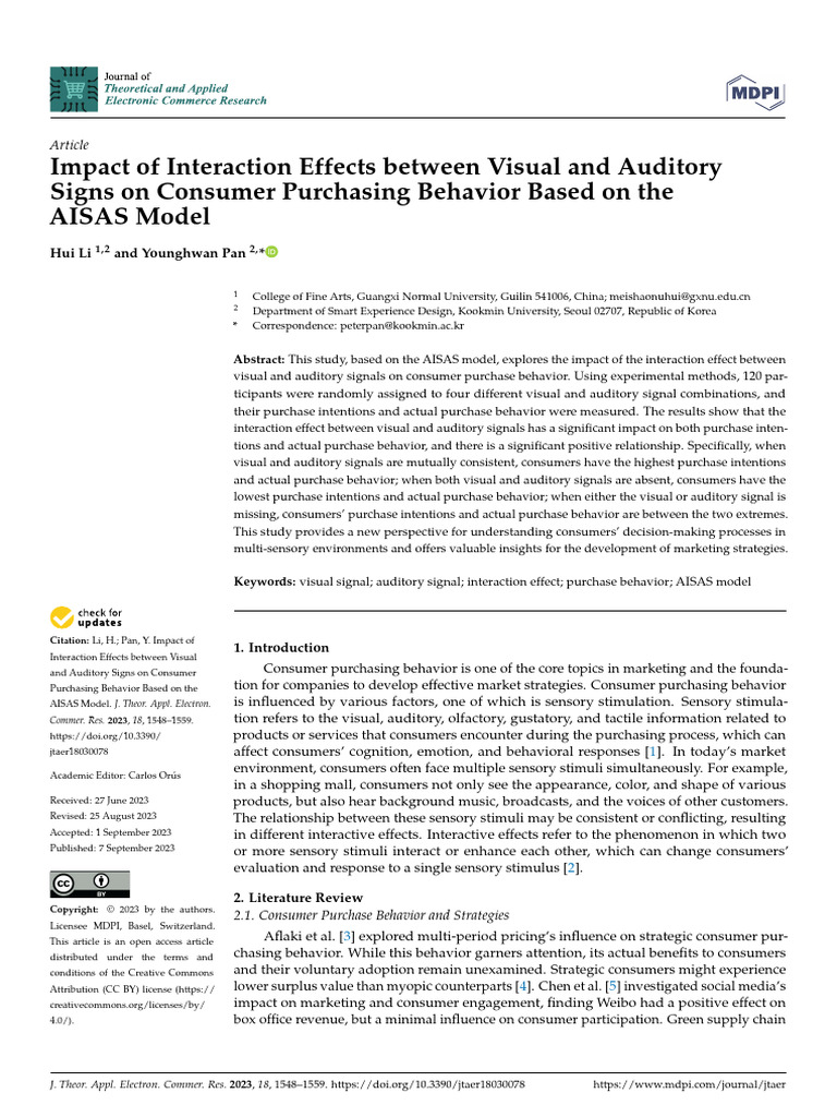 Visual and Auditory Signals in Consumer Behavior | PDF | Statistics ...