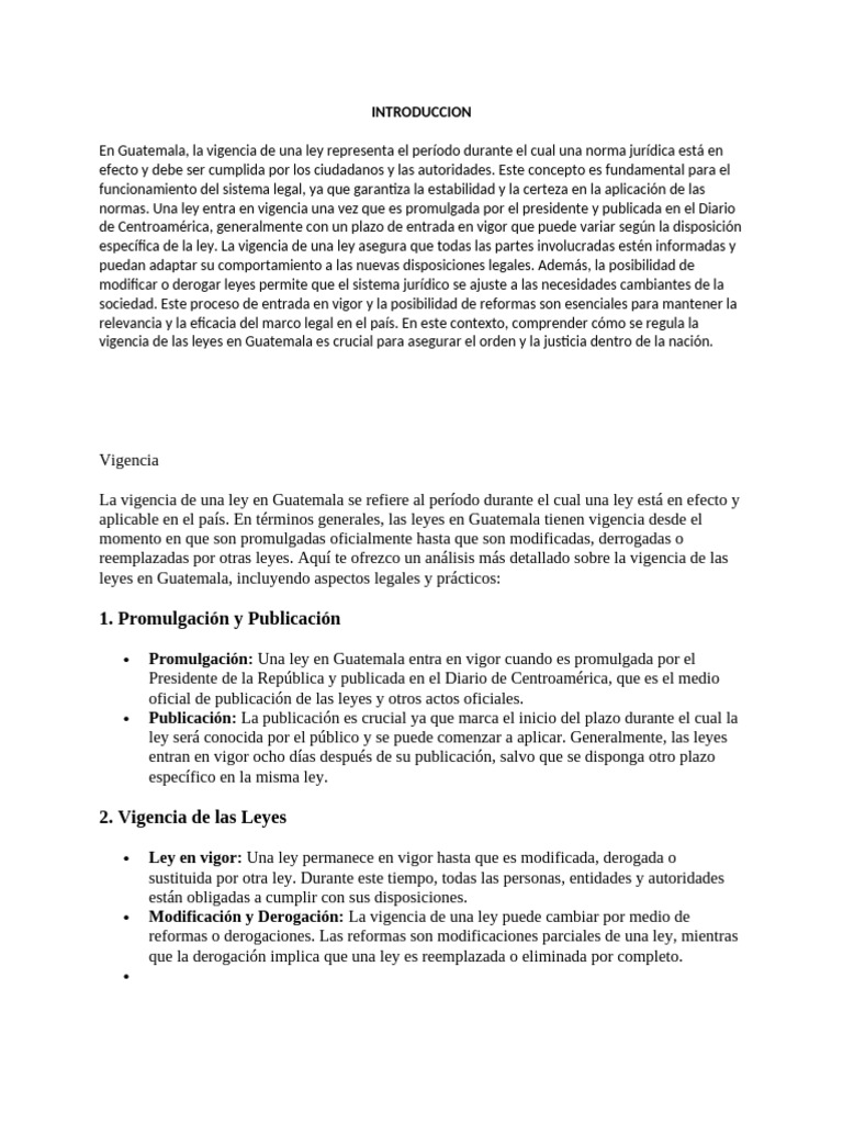 Vigencia de las Leyes en Guatemala | PDF | Estatuto | Constitución