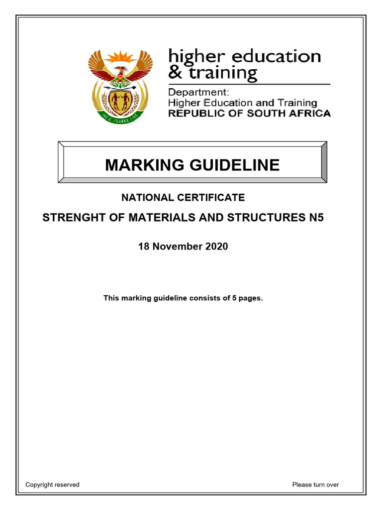 Strength of Materials N5 Marking Guide | PDF | Mechanical Engineering ...