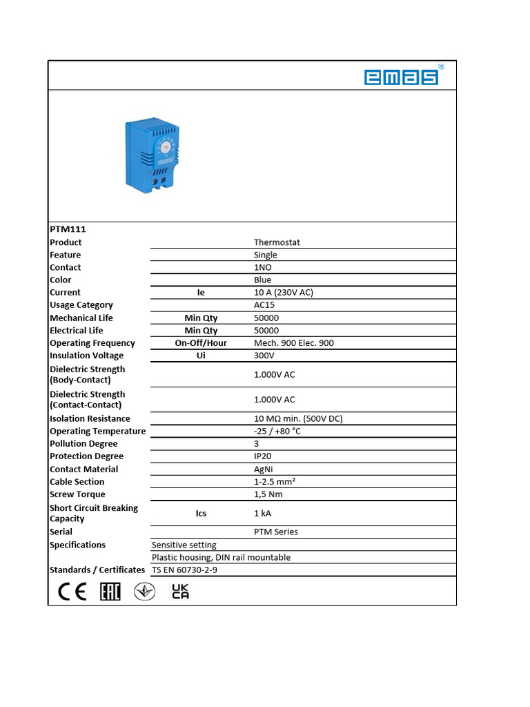 Datasheet PTM111 en | PDF