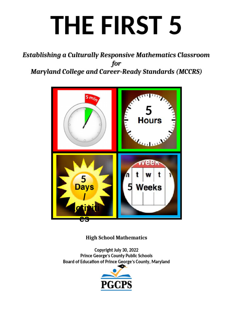 The First 5 | PDF | Teachers | Mathematics