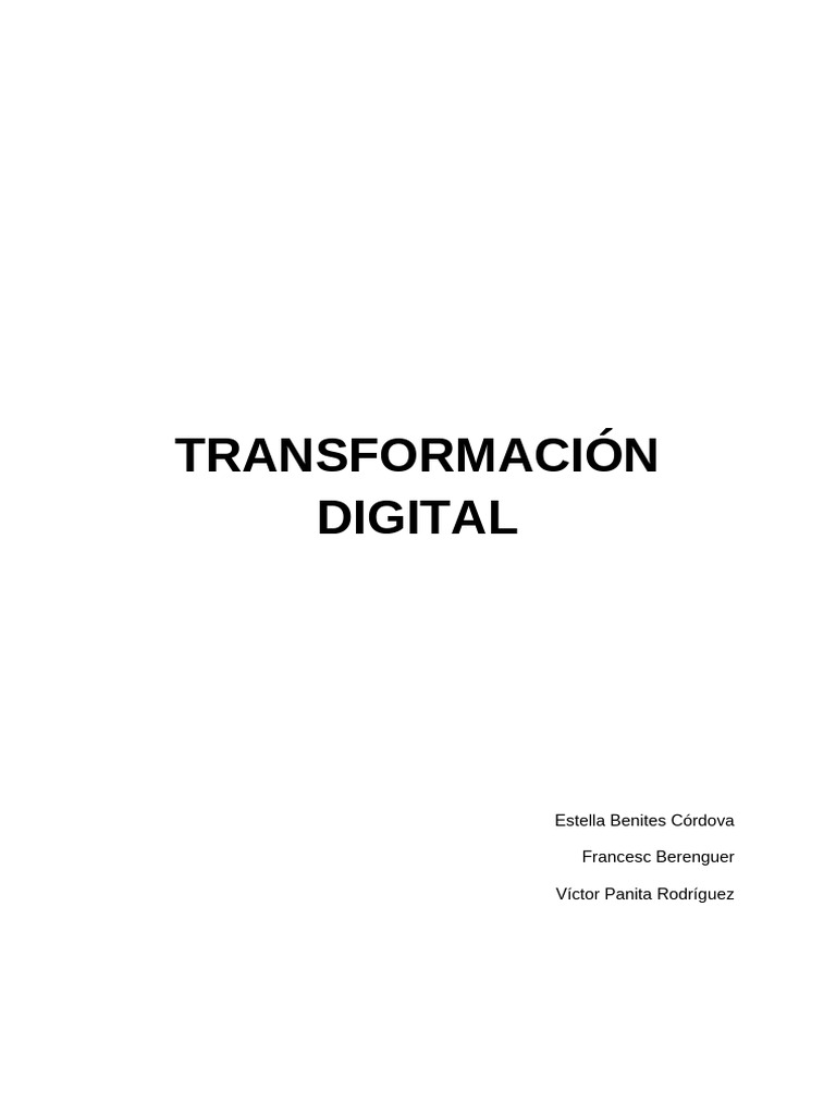 Transformación Digital en Empresas 4.0 | PDF | Internet de las Cosas ...
