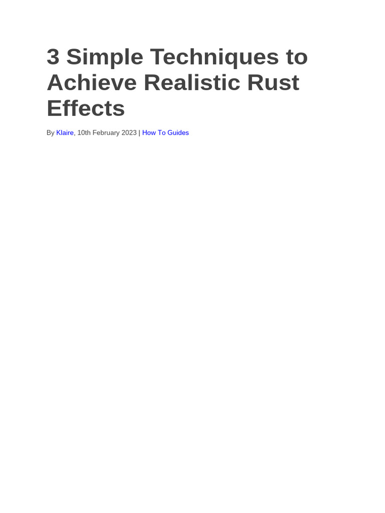 Realistic Rust Effects Techniques | PDF | Paint | Acrylic Paint