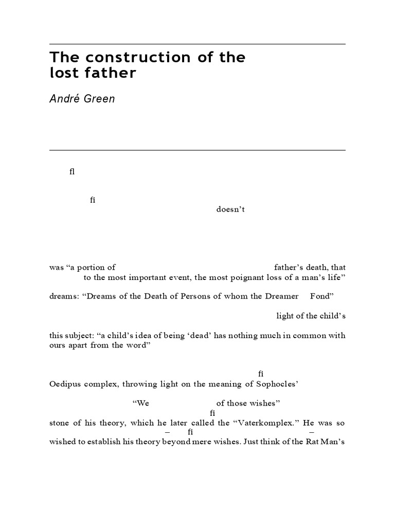 Freud's Oedipus Complex and the Dead Father | PDF | Sigmund Freud ...