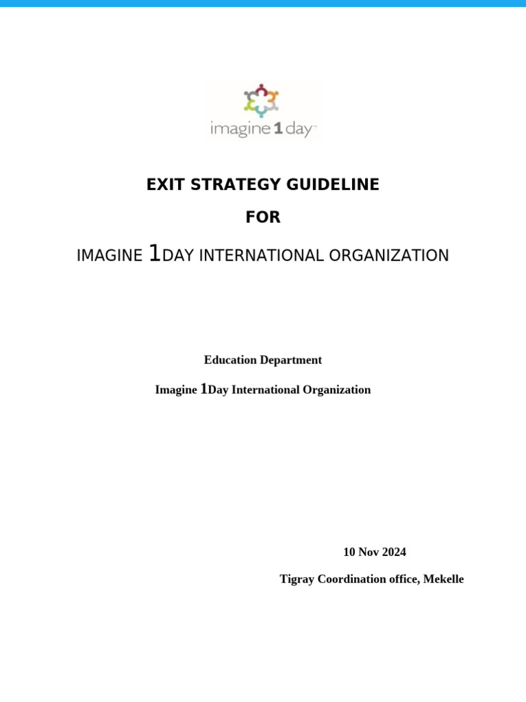 Exit Strategy Guideline | PDF | Evaluation | Monitoring And Evaluation