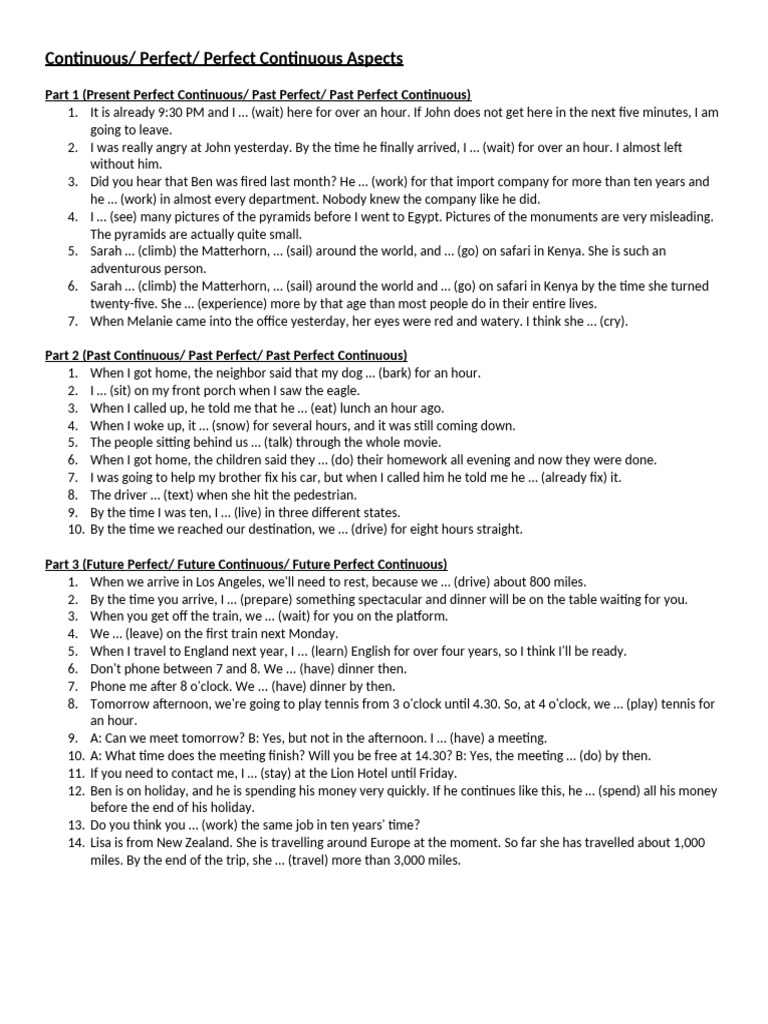 Grammar Unit 1 Exercise Pdf