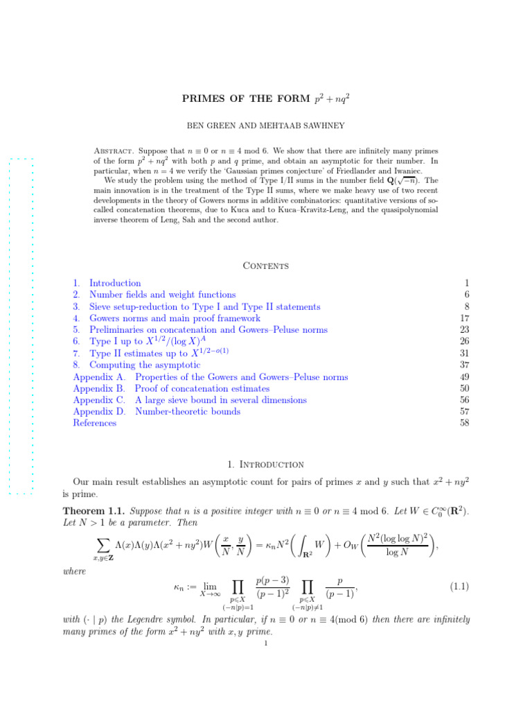 Primes of The Form: Abstract | PDF | Prime Number | Field (Mathematics)