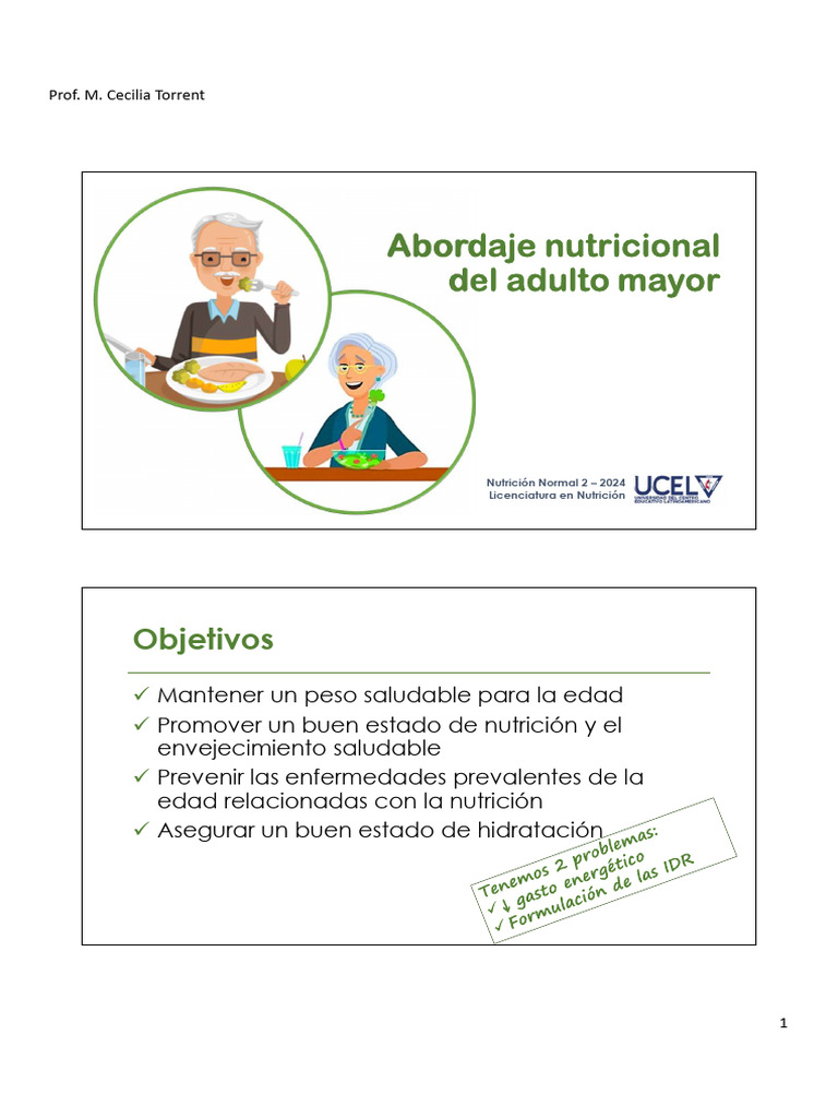 Adulto Mayor (PPT 2) | PDF | Nutrición | Dieta y nutrición