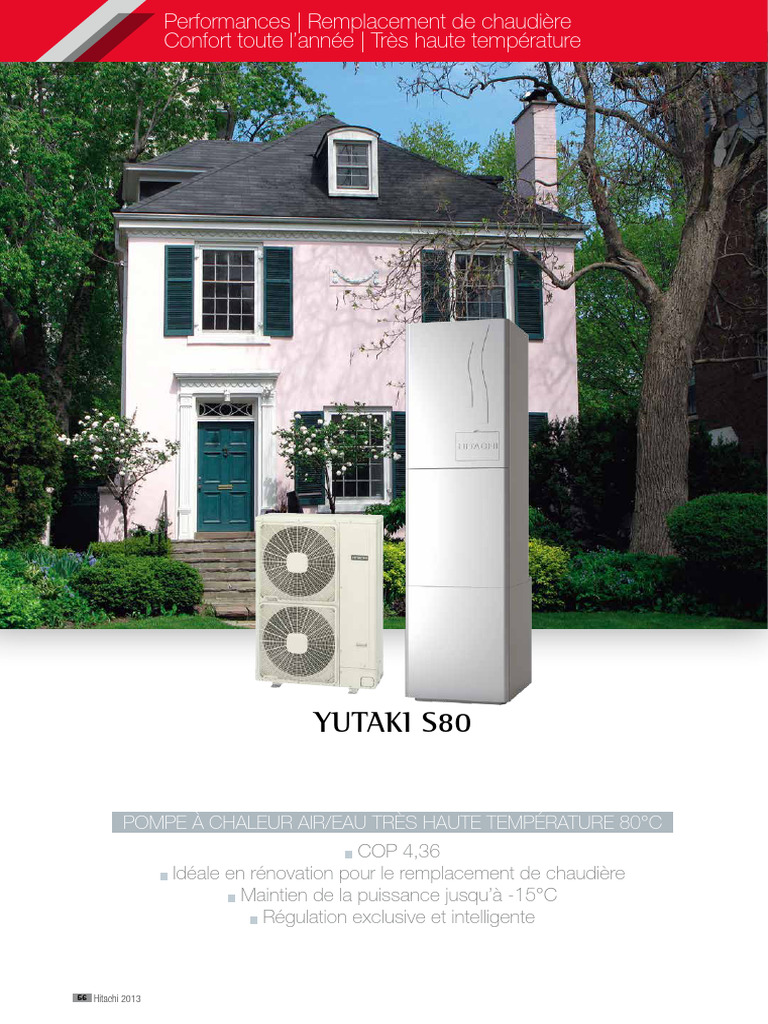Pompe à chaleur Yutaki S80 Hitachi 14 kW PDF Pompe à chaleur — free download