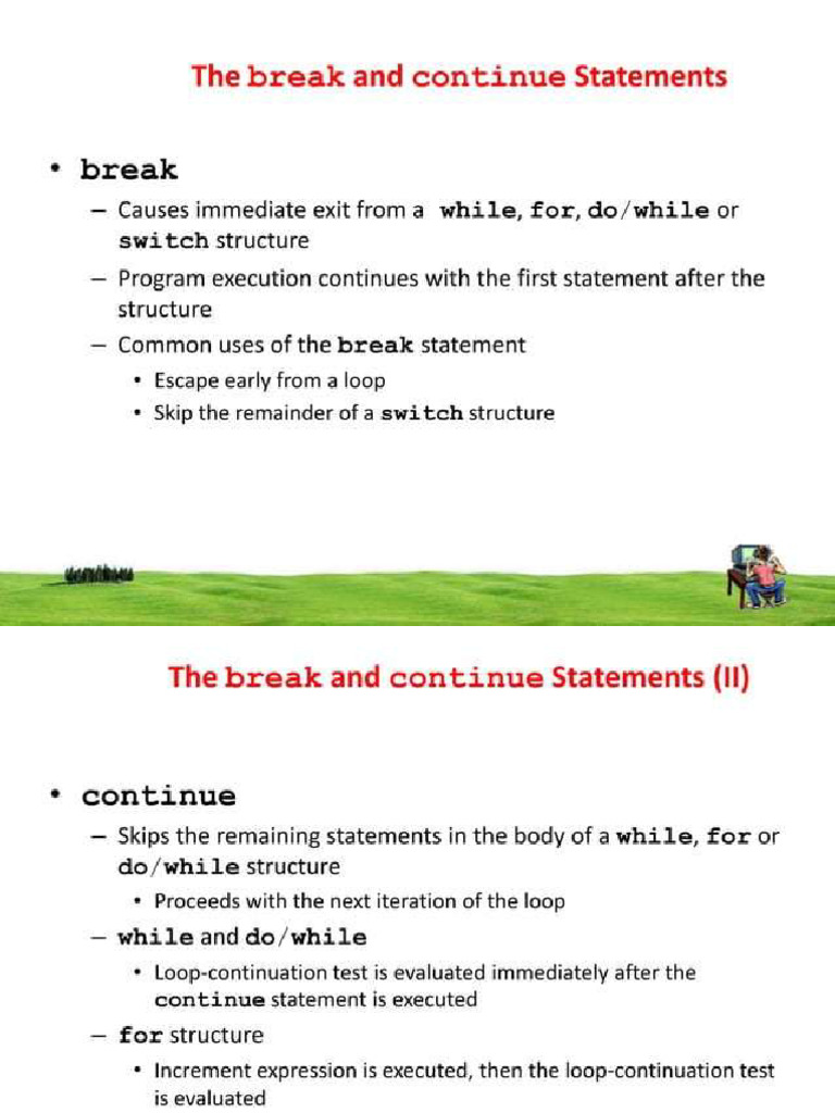 Break and Continue | PDF