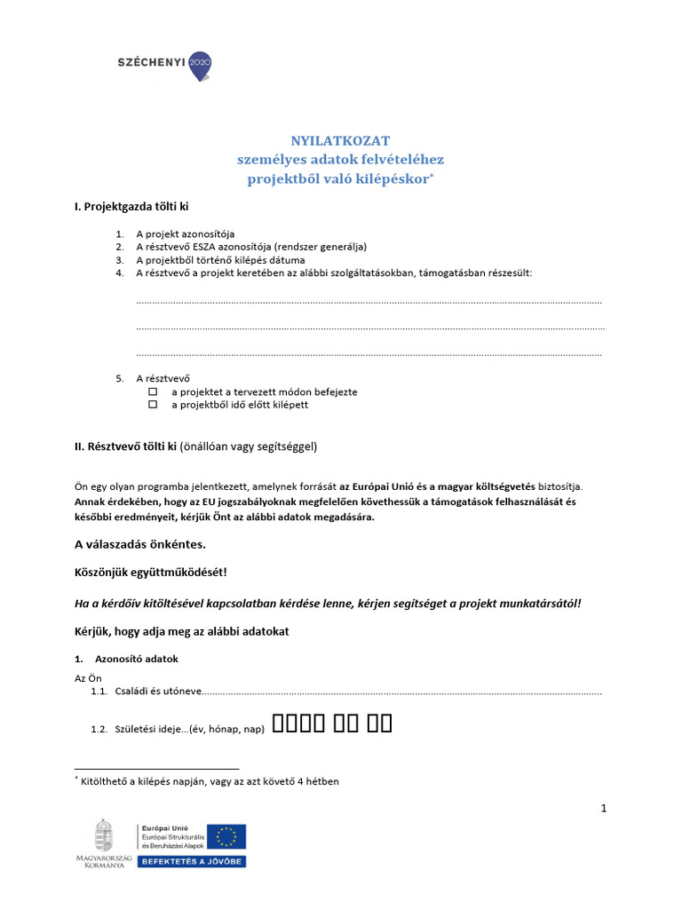 4 - ESZA Kilépő | PDF