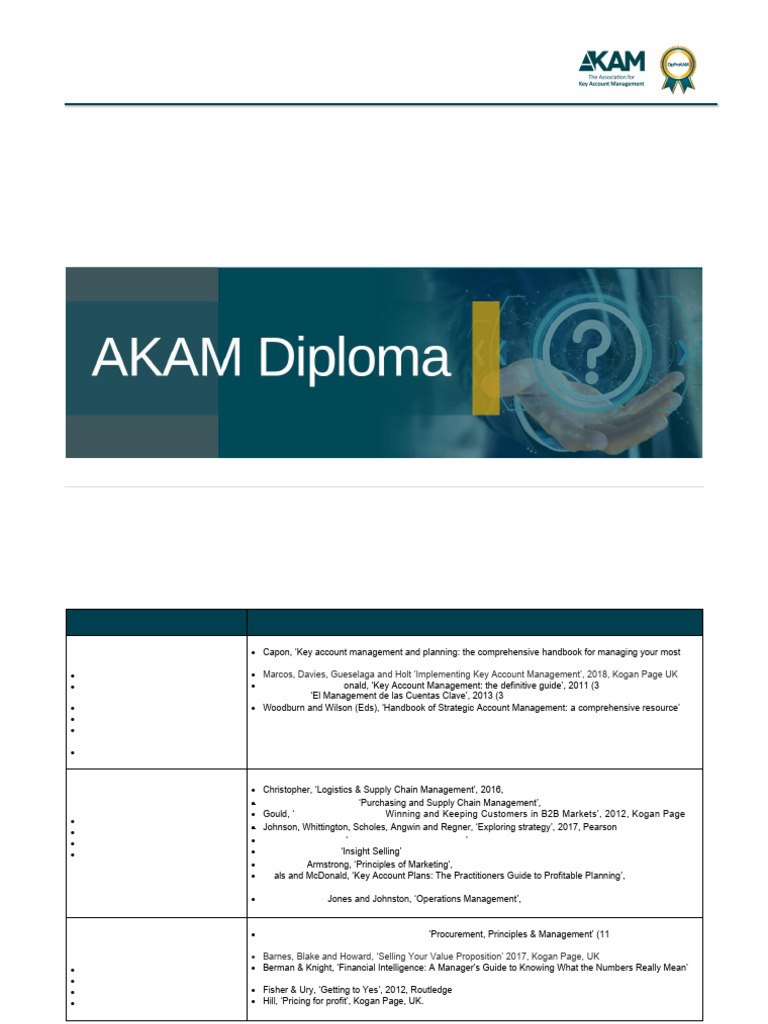 Key Account Management Theory Resources | PDF | Business | Business ...