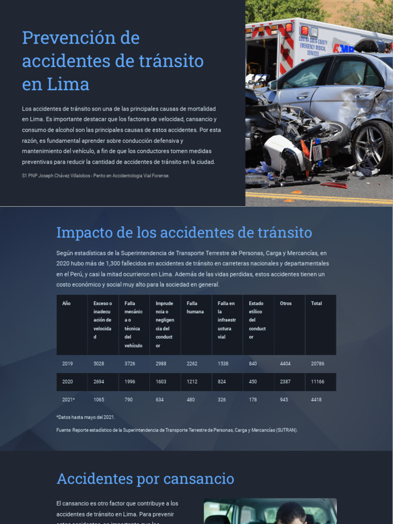 Prevención de Accidentes de Tránsito en Lima | PDF | Accidente de ...