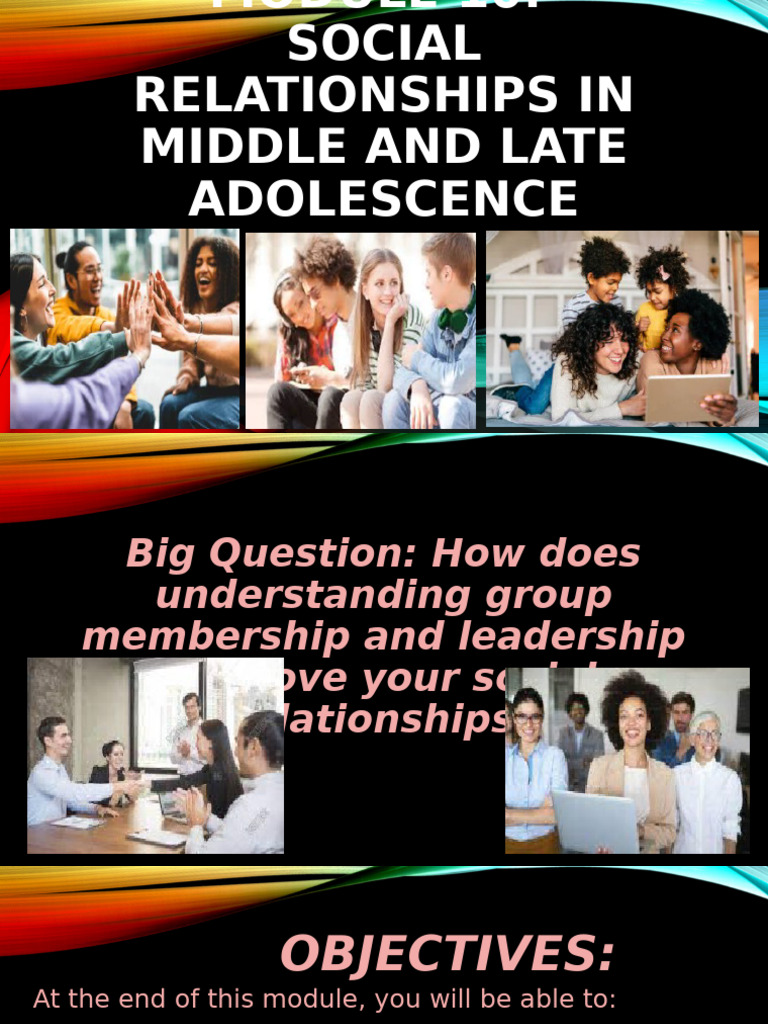 Social Relationships in Adolescence | PDF | Adolescence | Liberal Arts ...