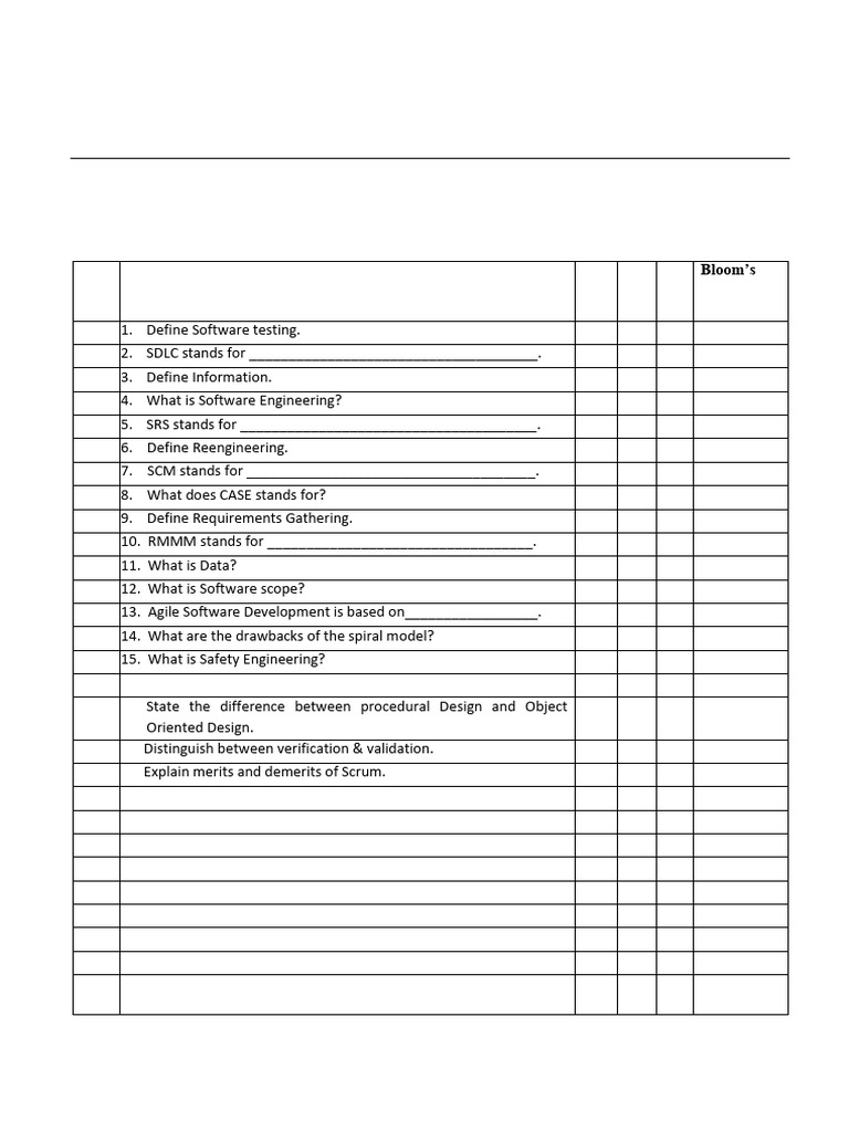Software Engineering Exam Paper 2023 | PDF | Software Engineering ...