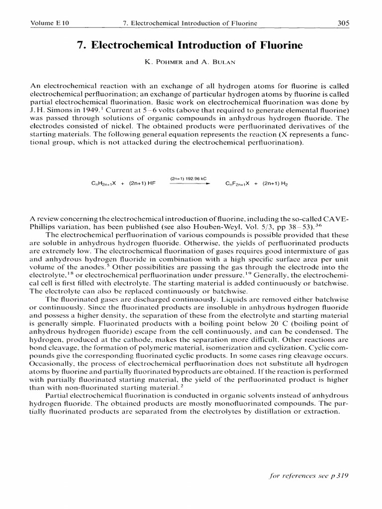 7 Electrochemical Introduction of Fluorine | PDF | Electrochemistry ...