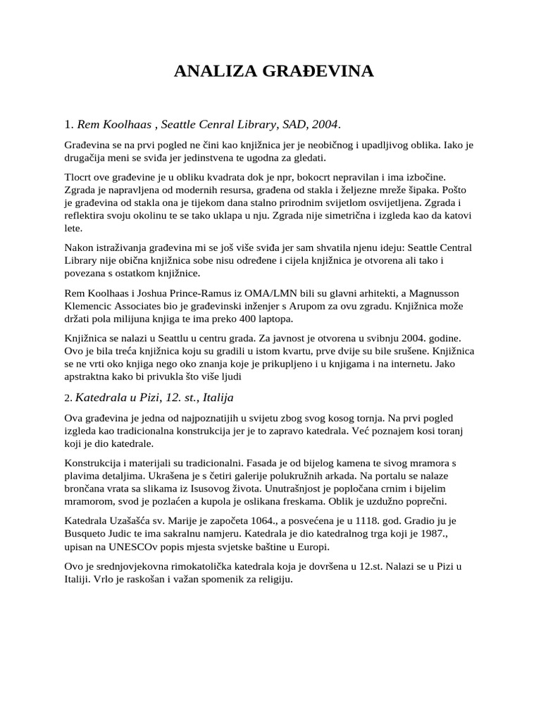 Analiza Građevina | PDF