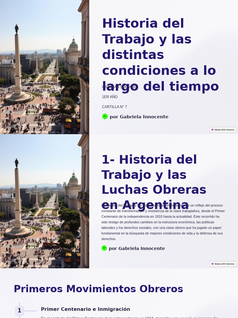 Historia Del Trabajo y Las Distintas Condiciones A Lo Largo Del Tiempo ...