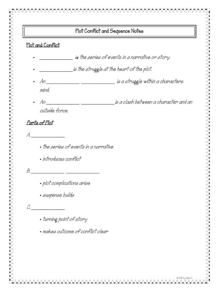 Elements of Plot and Conflict Worksheet | PDF | Career & Growth | Games ...