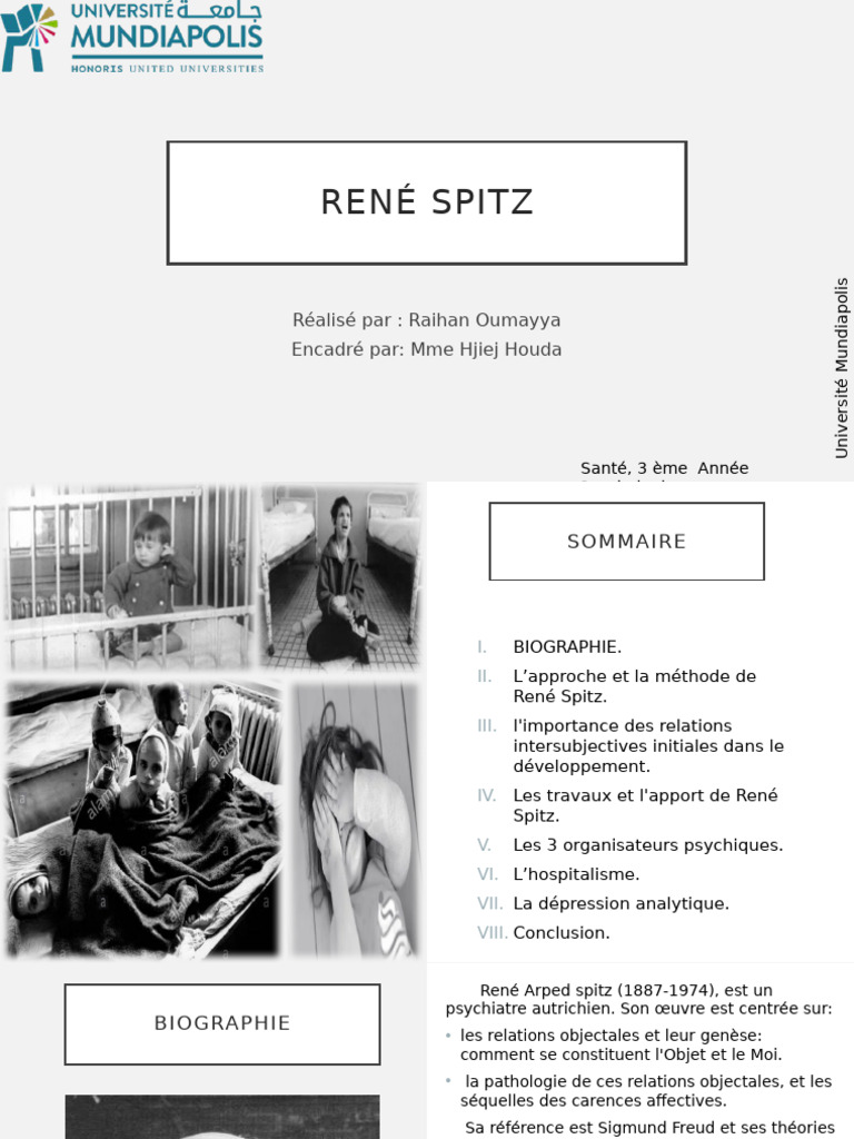 L'Hospitalisme selon René Spitz | PDF | Psychologie du développement ...