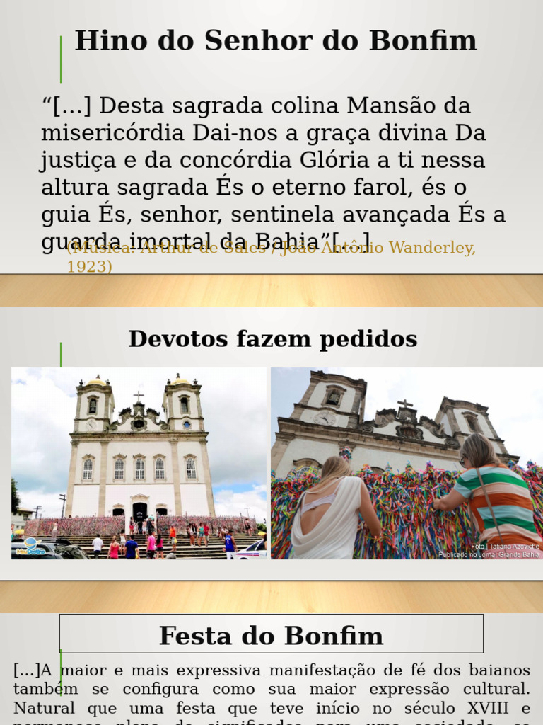 Hino do Senhor do Bonfim e sua História | PDF | Turismo | História