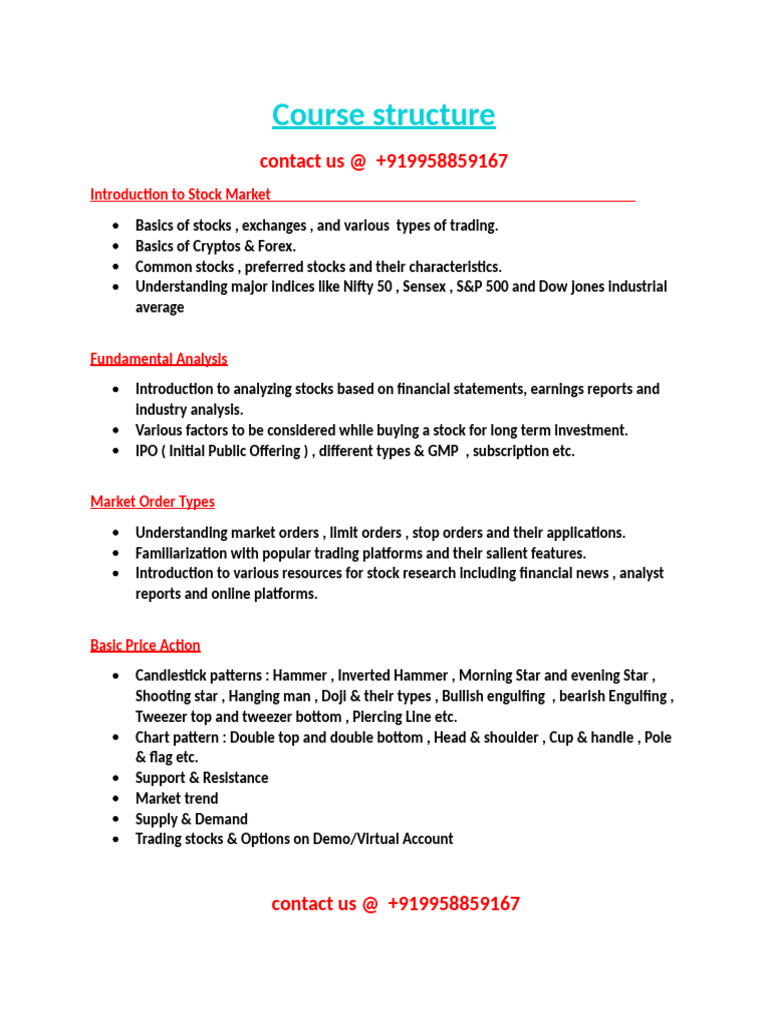 Course Structure - 2 | PDF | Option (Finance) | Stocks