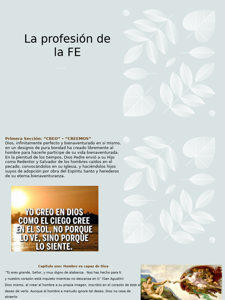La Profesión de La FE | PDF | Jesús | espíritu Santo