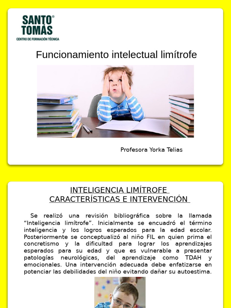 Funcionamiento Intelectual Limítrofe: Profesora Yorka Telias | PDF ...