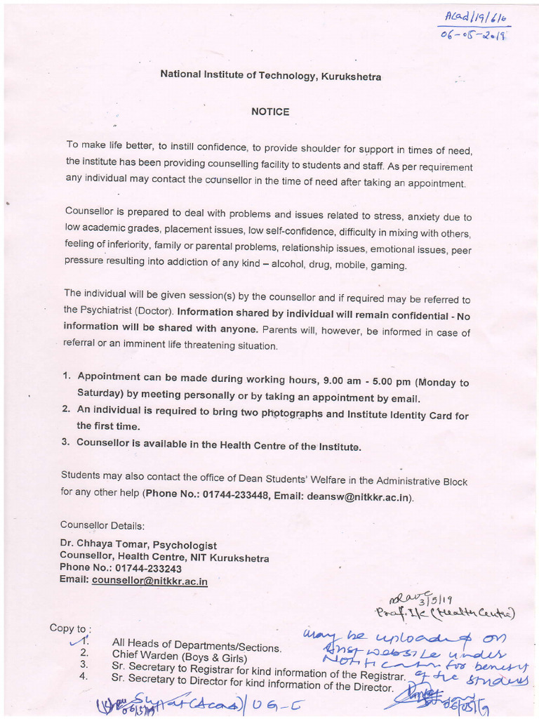Student Support & Counseling Notice | PDF | Health Care | Psychology
