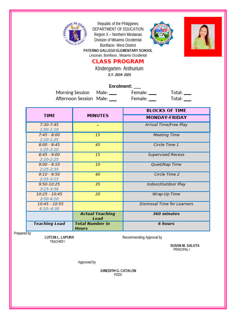 Classroom Program Kinder | PDF | Learning | Behavior Modification
